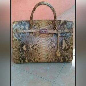Elegant Custom Made Python Skin One Of A Kind Handbag Very Sophisticated